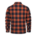 Camisa jaqueta masculina xadrez com forro sherpa, estilo casual robusto