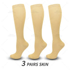 Meias de compressão joelho unissexo 3 pares 15-20 mmHg suporte panturrilha