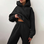 Conjunto de jogging feminino oversize 2 peças estilo urbano casual