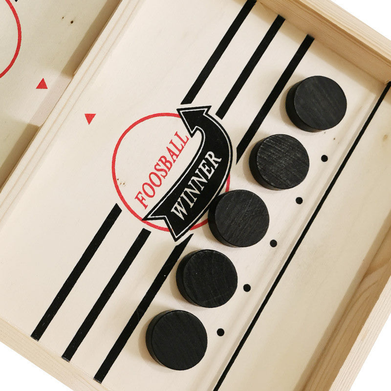 Jogo 2 em 1 futebol de mesa e shuffleboard em madeira, multifuncional para todas as idades