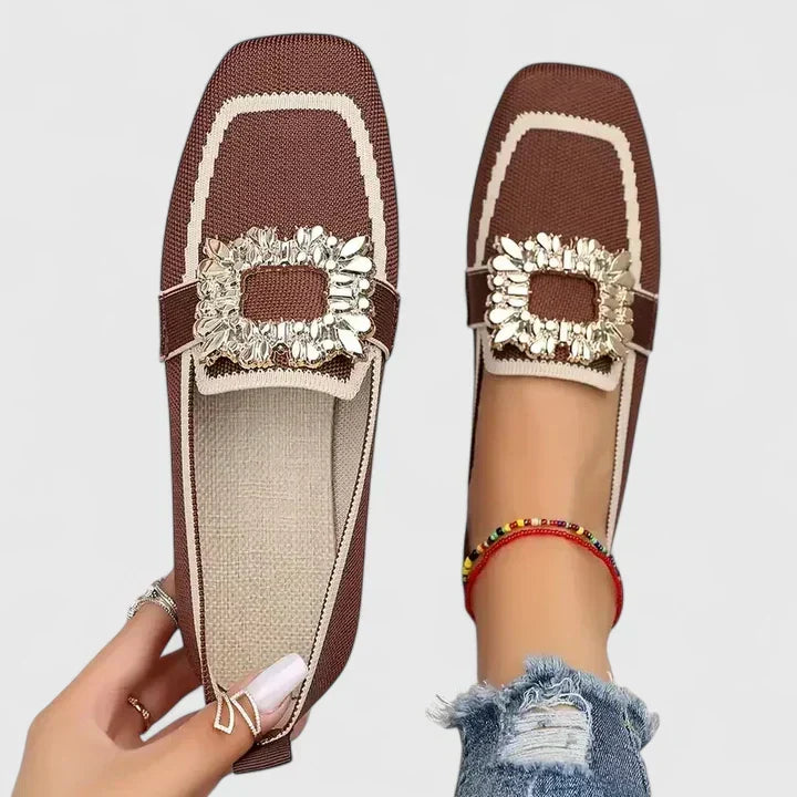 Mocassins ortopédicos femininos com palmilha almofadada e sola flexível