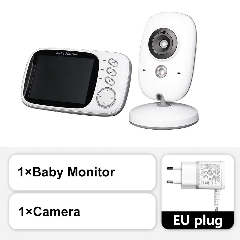 Babyfone com vídeo 3,5 polegadas com visão noturna automática e áudio bidirecional