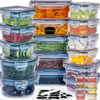 Conjunto de recipientes alimentares 12 peças sem BPA herméticos empilháveis para cozinha