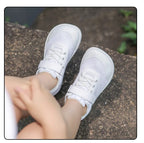Sapatilhas barefoot infantis leves com sola antiderrapante e biqueira larga, unissexo