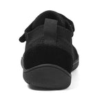 Sapatilhas barefoot infantis bico largo leves e flexíveis com fecho em velcro