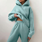 Conjunto de jogging feminino oversize 2 peças estilo urbano casual