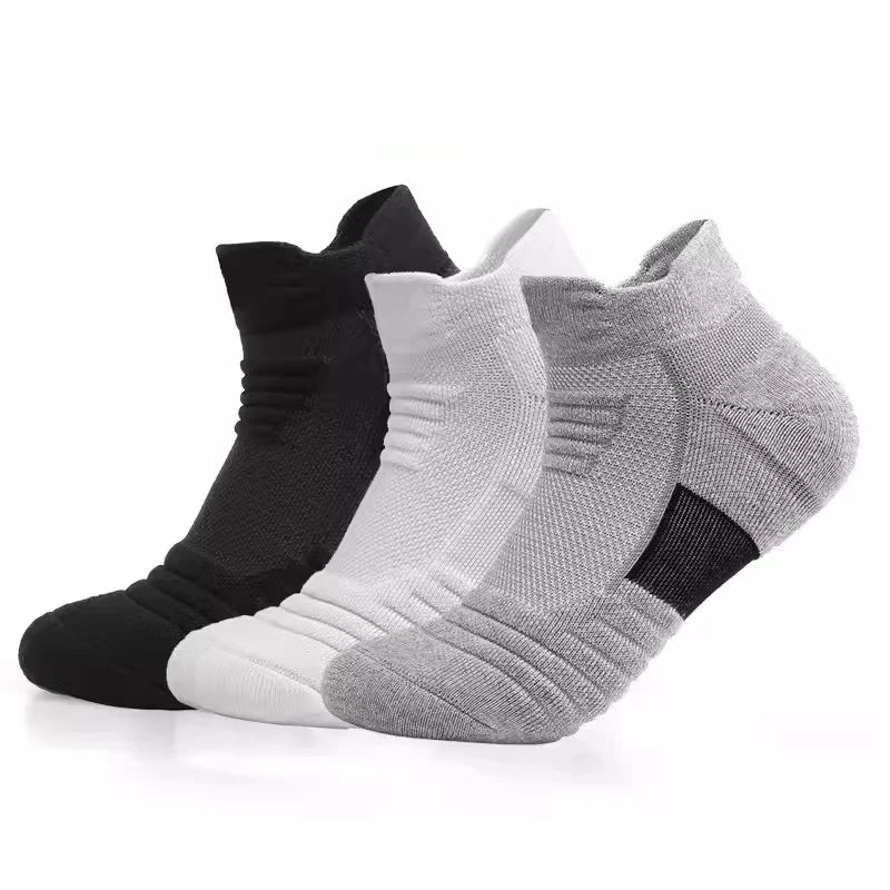 Meias desportivas mesh respirável pack 3 pares com forro atoalhado