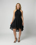 Vestido feminino com babados mini leve e elegante