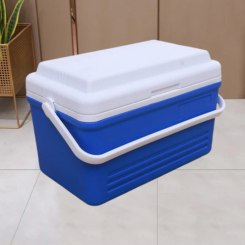 Caixa de arrefecimento portátil 30L isolada com pega para camping e piqueniques, azul