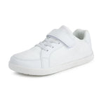 Sapatilhas barefoot infantis respiráveis e leves com velcro, bico largo e design zero-drop