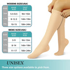 Meias de compressão joelho unissexo 3 pares 15-20 mmHg suporte panturrilha