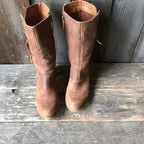 Botas de outono femininas cano alto couro resistente à água estilo ocidental