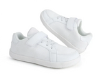 Sapatilhas barefoot infantis respiráveis e leves com velcro, bico largo e design zero-drop