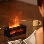 Difusor de aromas 4 em 1 com efeito chama, iluminação 7 cores e timer USB