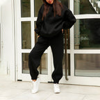 Conjunto de jogging feminino oversize 2 peças estilo urbano casual