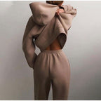 Conjunto de jogging feminino oversize 2 peças estilo urbano casual