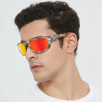 Óculos de sol polarizados camuflagem com lentes espelhadas para uso outdoor