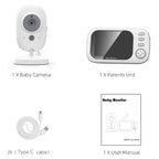 Babyfone com vídeo 3,5 polegadas com visão noturna automática e áudio bidirecional