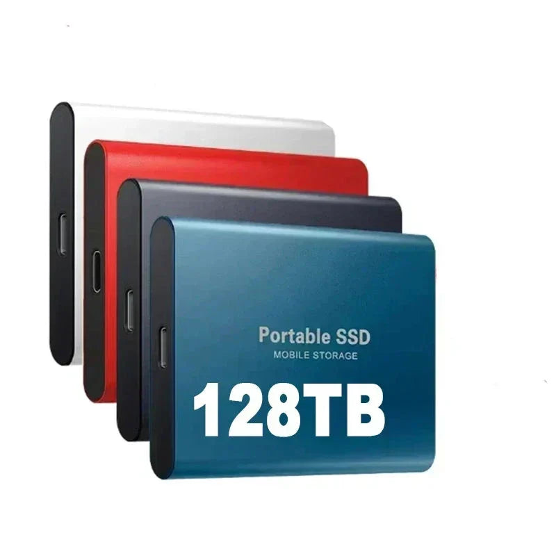 SSD externa 128TB USB 3.1 e USB-C, design compacto e resistente