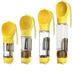 Garrafa de água para cães 3 em 1 com dispensador de sacos e armazenamento de comida, sem BPA, portátil