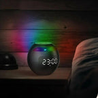 Colunas Bluetooth com relógio digital, despertador e luz LED para quarto