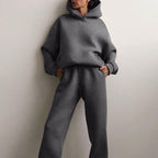 Conjunto de jogging feminino oversize 2 peças estilo urbano casual