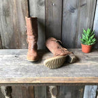 Botas de outono femininas cano alto couro resistente à água estilo ocidental
