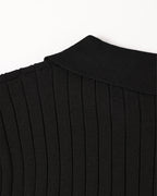 Polo masculina tricot algodão canelada com colarinho e botões manga curta