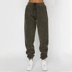 Conjunto moletom corduroy relaxado com joggers e cordão
