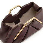 Bolsa clutch origami com pega hexagonal dourada polida em microfibra premium