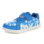 Sapatilhas barefoot infantis respiráveis e leves com velcro, bico largo e design zero-drop