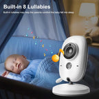 Babyfone com vídeo 3,5 polegadas com visão noturna automática e áudio bidirecional