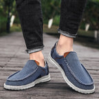 Mocassins de lona acolchoados casuais leves e respiráveis