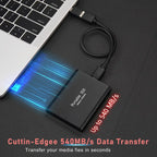 SSD externa 128TB USB 3.1 e USB-C, design compacto e resistente