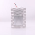 Luz de parede LED embutida com painel perfurado e sensor de movimento, 3W, para corredor e escadas