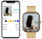 Smartwatch feminino slim monitor de saúde com ecrã touch colorido
