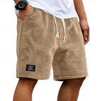 Calções waffle homem relaxed fit casual para o verão