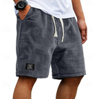 Calções waffle homem relaxed fit casual para o verão