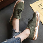 Women slip on walking shoes cushioned with perforated breathable upper