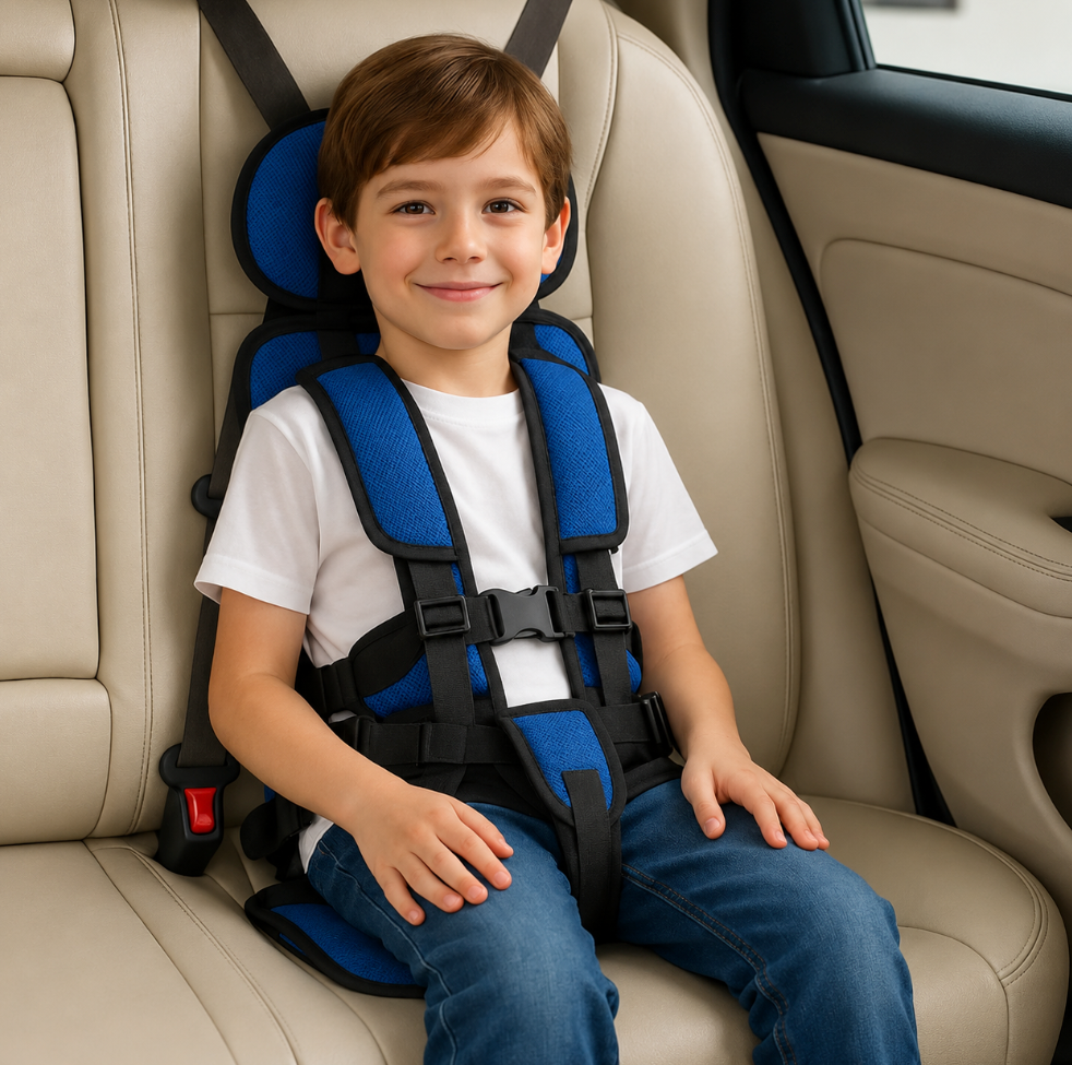Cadeira de viagem infantil dobrável e leve com arnês de 5 pontos para crianças