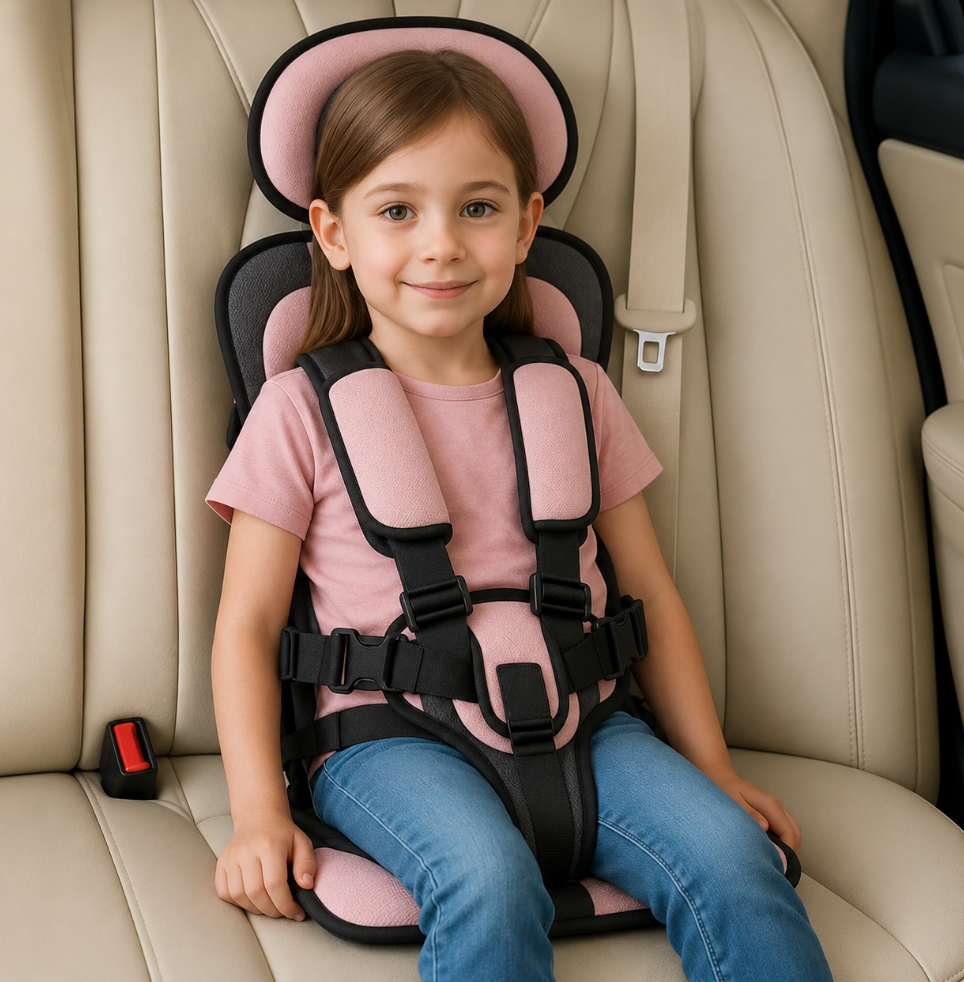 Cadeira de viagem infantil dobrável e leve com arnês de 5 pontos para crianças