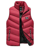 Colete masculino puffer acolchoado com gola alta e fecho com zíper