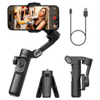 Gimbal estabilizador smartphone 3 eixos com AI tracking e deteção facial, cor preta