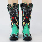 Botas cowboy mulher cano médio estilo western