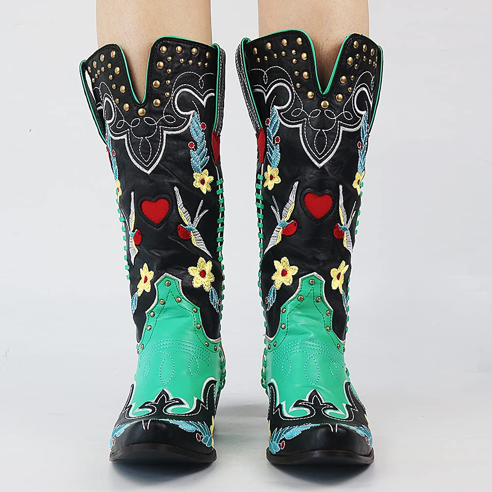 Botas cowboy mulher cano médio estilo western