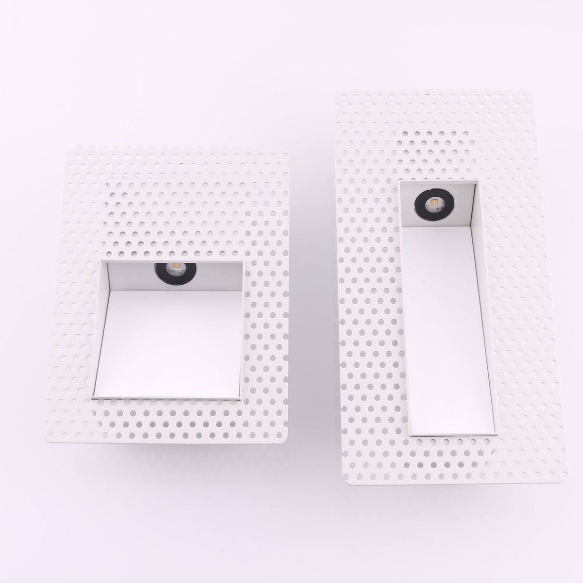 Luz de parede LED embutida com painel perfurado e sensor de movimento, 3W, para corredor e escadas