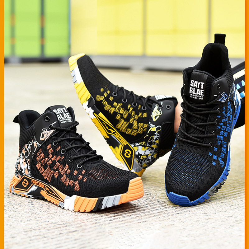 Sapatos de segurança com biqueira de aço e sola antiperforação Kevlar, leves e respiráveis