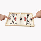 Jogo 2 em 1 futebol de mesa e shuffleboard em madeira, multifuncional para todas as idades