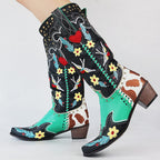 Botas cowboy mulher cano médio estilo western