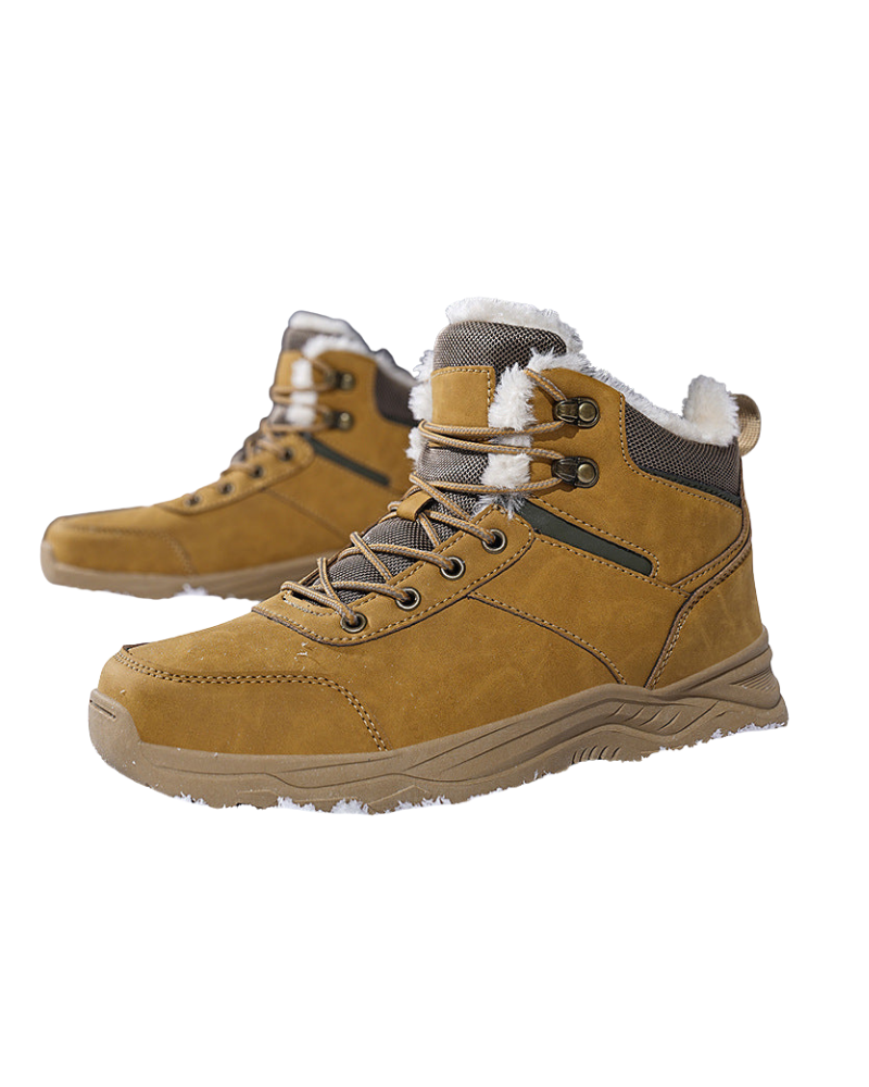 Botas de inverno masculinas com forro faux fur e sola antiderrapante